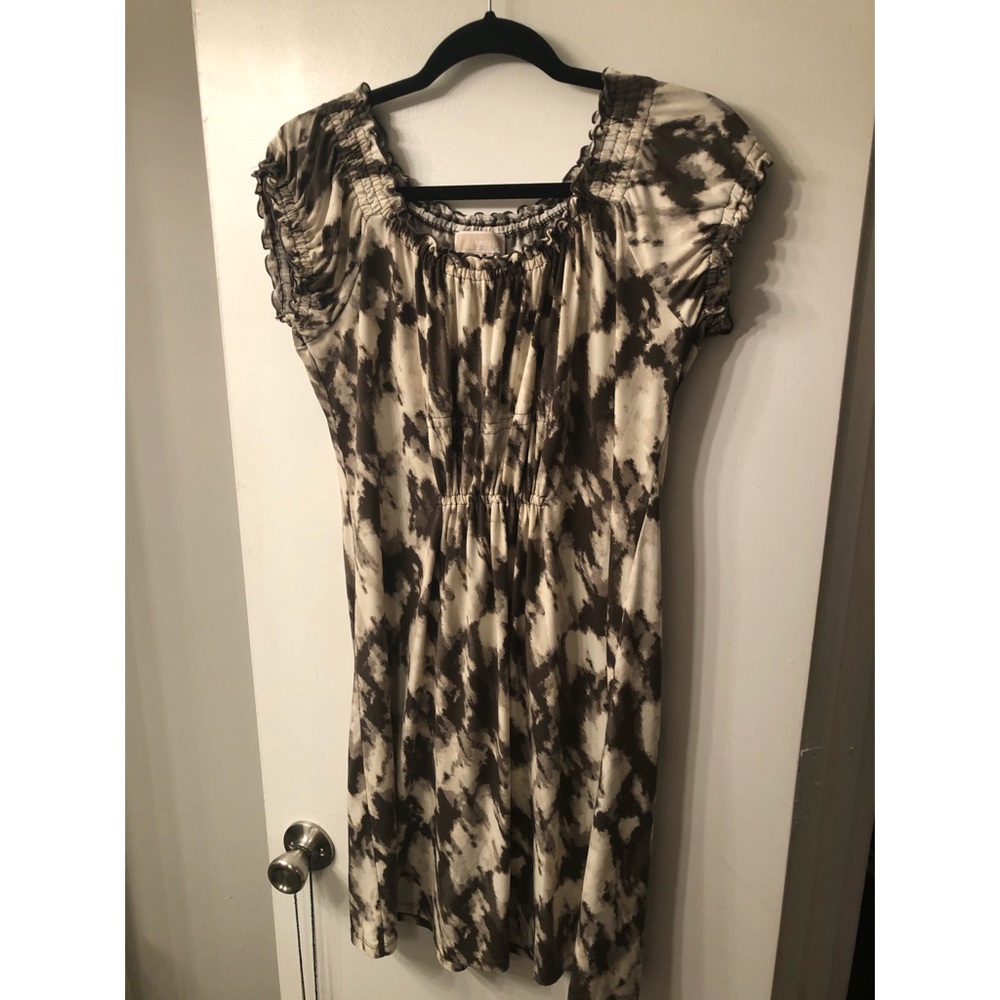 MICHAEL- Michael Kors -Cream & Brown Tunic Blouse